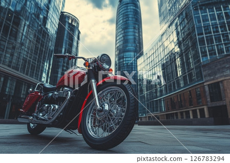 Motorcycle in the city 126783294