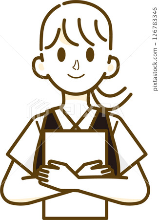 Woman in uniform (short sleeves, documents) Woman in uniform (short sleeves, documents) 126783346