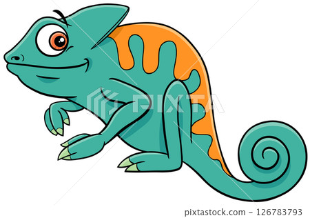cute cartoon chameleon reptile animal character 126783793