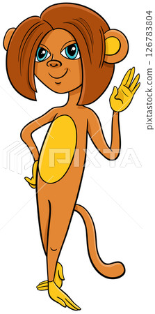 cute cartoon female monkey animal character cute cartoon female monkey animal character 126783804