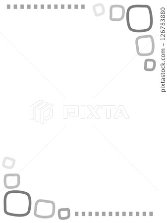Monochrome hand drawn square random geometric pattern frame background 126783880