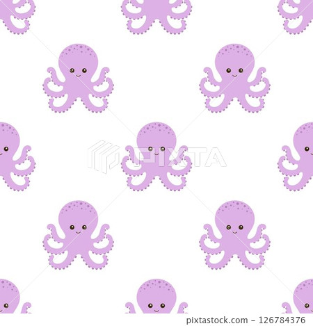cute octopus seamless pattern 126784376