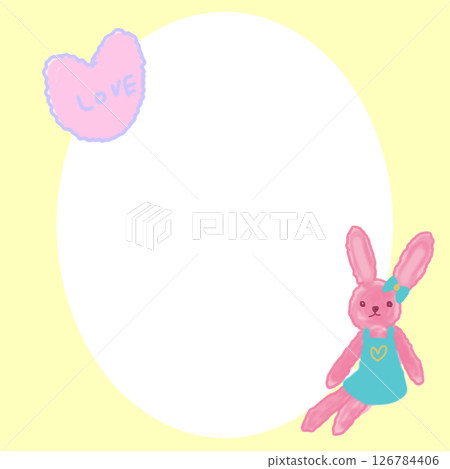 Rabbit and heart frame 126784406