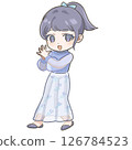 12-SD illustration of a Japanese woman excited with anticipation 126784523