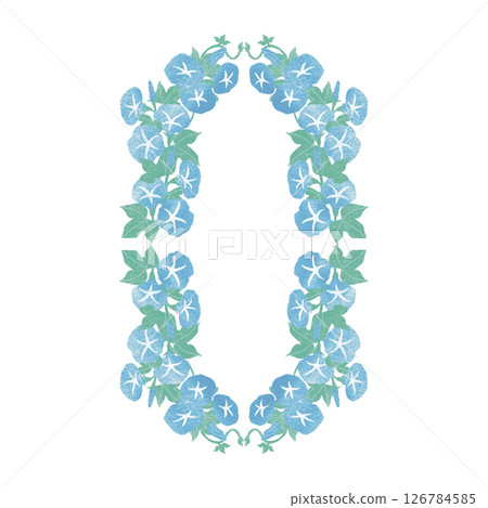 藍色牽牛花皇冠圖案 藍色牽牛花皇冠圖案 126784585