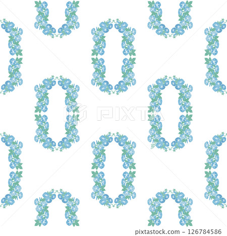 Blue morning glory crown pattern seamless 126784586