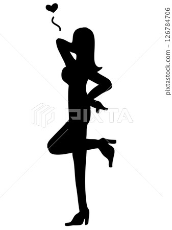 Silhouette of a seductive woman in a sexy pose Silhouette of a seductive woman in a sexy pose 126784706