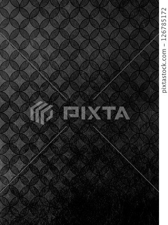 Japanese pattern background of dark foil with cloisonne pattern (background material) Gray foil 126785172