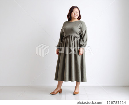 AI-generated image of a chubby woman wearing a dress AI-generated image of a chubby woman wearing a dress 126785214