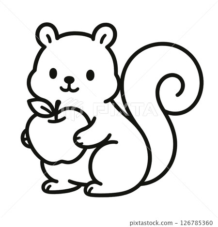 Squirrel with apple 126785360
