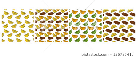 Lemon slices Orange Lime and Cinnamon stick Seamless Patterns Citrus fruits Background idea Bundle Lemon slices Orange Lime and Cinnamon stick Seamless Patterns Citrus fruits Background idea Bundle 126785413