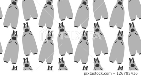 Jumpsuit with cuffs and pockets Minimalistic Seamless Pattern in grayscale Clothes Background Idea 126785416