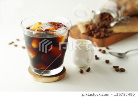 Iced coffee (white background) Iced coffee (white background) 126785490