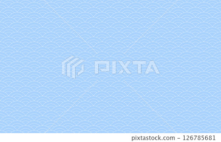 Blue wallpaper with a Seigaiha pattern made of three non-intersecting white dotted lines Blue wallpaper with a Seigaiha pattern made of three non-intersecting white dotted lines 126785681