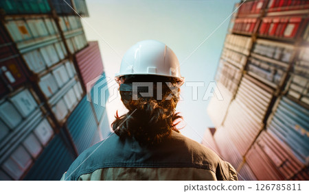 working in container terminal working in container terminal 126785811