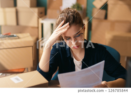 Woman working in a warehouse 126785844