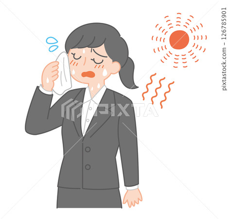 暑假揮汗如雨的求職學生 126785901