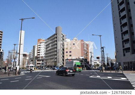 Streets in front of Ochiai Station, Shinjuku and Nakano Wards, Tokyo 126786202