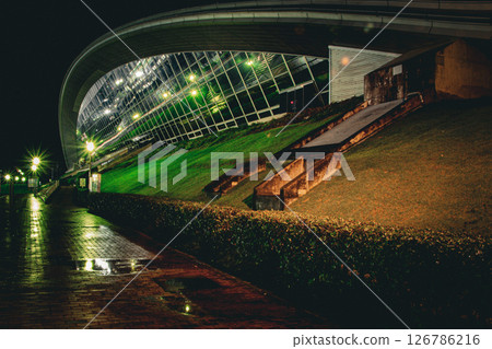 Yokkaichi City Dome and factory lights Yokkaichi City Dome and factory lights 126786216