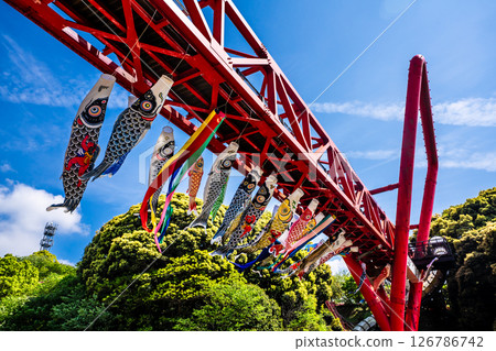 中尾條城公園的鯉魚旗【長崎縣西園木郡長與町】 126786742