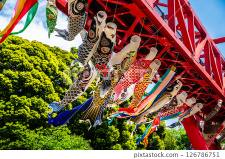 中尾條城公園的鯉魚旗【長崎縣西園木郡長與町】 中尾條城公園的鯉魚旗【長崎縣西園木郡長與町】 126786751