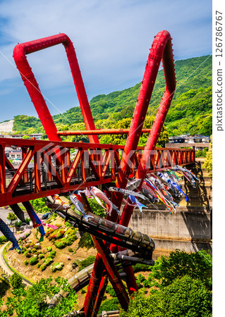 Carp streamers at Nakaojo Castle Park [Nagasaki Prefecture, Nishisonogi District, Nagayo Town] 126786767