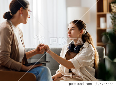 Consultation of the patient with a psychologist 126786878
