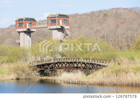 Iwaboki Water Gate in the Kushiro Marshlands, Hokkaido Iwaboki Water Gate in the Kushiro Marshlands, Hokkaido 126787578