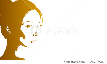 Silhouette of a woman looking at you 126787582