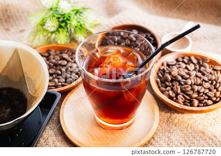 Iced coffee made with May rain 126787720