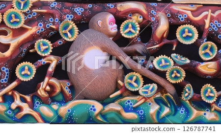 Nikko City Nikko Toshogu Shrine Shinkyuya Monkey Sculpture Nikko City Nikko Toshogu Shrine Shinkyuya Monkey Sculpture 126787741