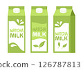 Matcha milk packaging cartoon flat illustration. Vector illustration 126787813