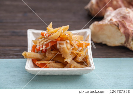 Jerusalem artichoke stir-fry 126787838