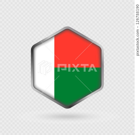 Madagascar Flag Icon in Hexagon Shape. 126788190