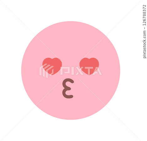 Cute kissing face emoji with heart-shaped eyes - Image material for fans, idol activities, love and romantic feelings Cute kissing face emoji with heart-shaped eyes - Image material for fans, idol activities, love and romantic feelings 126788372