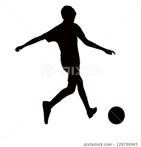 a child playing tennis, silhouette vector 126788943