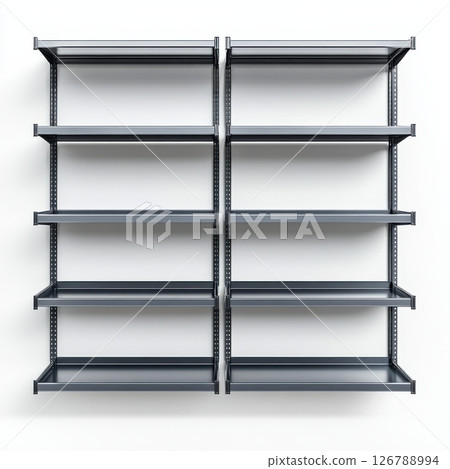 Modern Minimalist Metal Shelving Unit with Multiple Adjustable Shelves 126788994