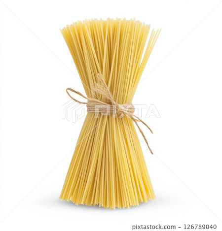 Realistic Isolated Spaghetti Bundle on White Background 126789040
