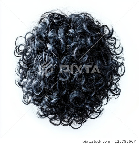 Natural Loose Curly Hair Styled in a Soft and Elegant Form 126789667