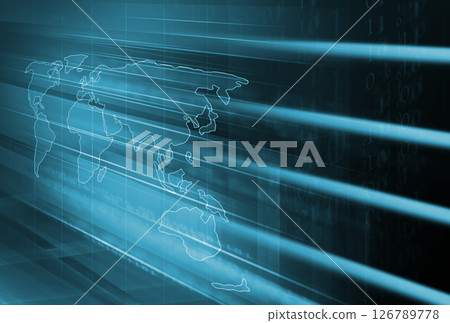 High-tech news studio background with transmission lines concept series 2170 126789778
