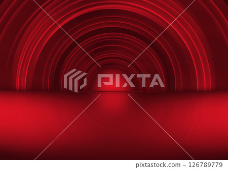 Red circles tunnel with reflective ground concept series 2151 Red circles tunnel with reflective ground concept series 2151 126789779