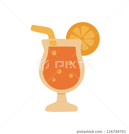 Vibrant vector illustration of an orange cocktail, perfect for summer designs, tropical themes, and refreshing party invitations. Ideal for food and beverage marketing graphics. Vibrant vector illustration of an orange cocktail, perfect for summer designs, tropical themes, and refreshing party invitations. Ideal for food and beverage marketing graphics. 126789781