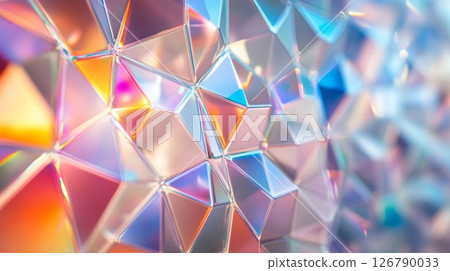 Abstract Iridescent Triangular Geometric Background 126790033