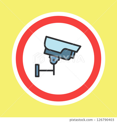 Video surveillance label, CCTV camera sticker 126790403