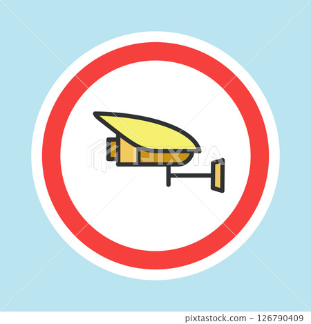 Video surveillance label, CCTV camera sticker Video surveillance label, CCTV camera sticker 126790409