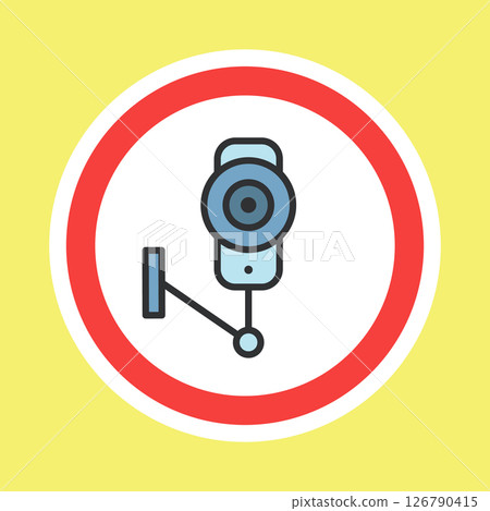 Video surveillance label, CCTV camera sticker 126790415