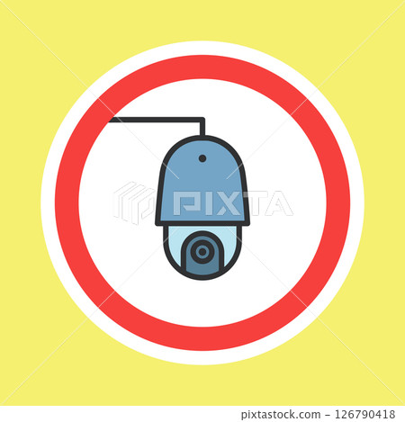 Video surveillance label, CCTV camera sticker Video surveillance label, CCTV camera sticker 126790418