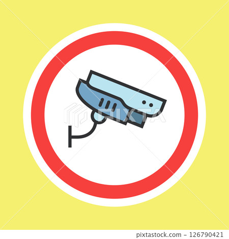 Video surveillance label, CCTV camera sticker 126790421