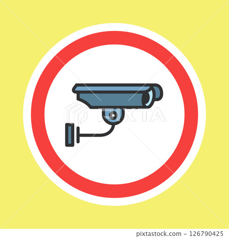 Video surveillance label, CCTV camera sticker 126790425
