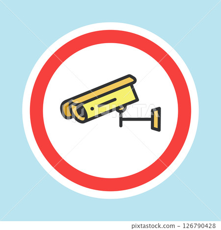 Video surveillance label, CCTV camera sticker Video surveillance label, CCTV camera sticker 126790428